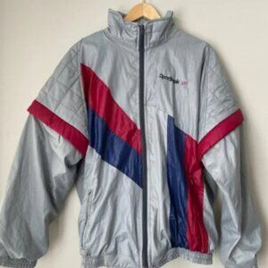 Vintage 80s REEBOK Windbreaker Jacket with Removable Sleeves Size L